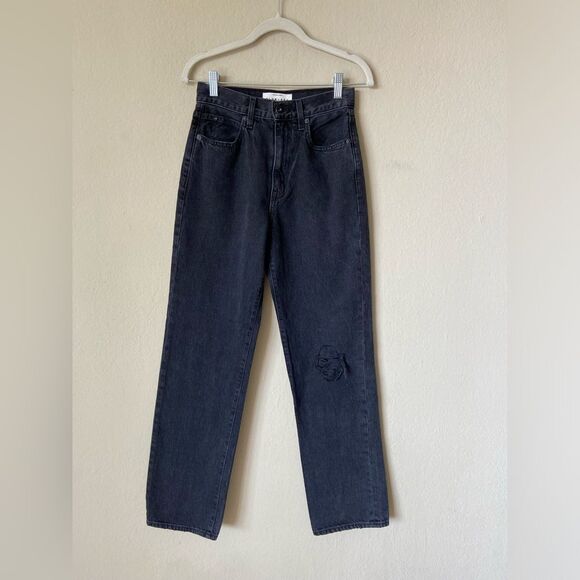 Slvrlake London Straight Black Jeans Long Gone Wash Size 25 - Picture 12 of 14